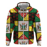 Zimbabwe Christmas Zip Hoodie Patchwork Style