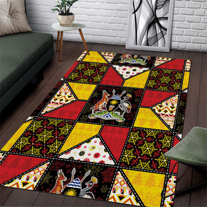 Uganda Christmas Area Rug Patchwork Style