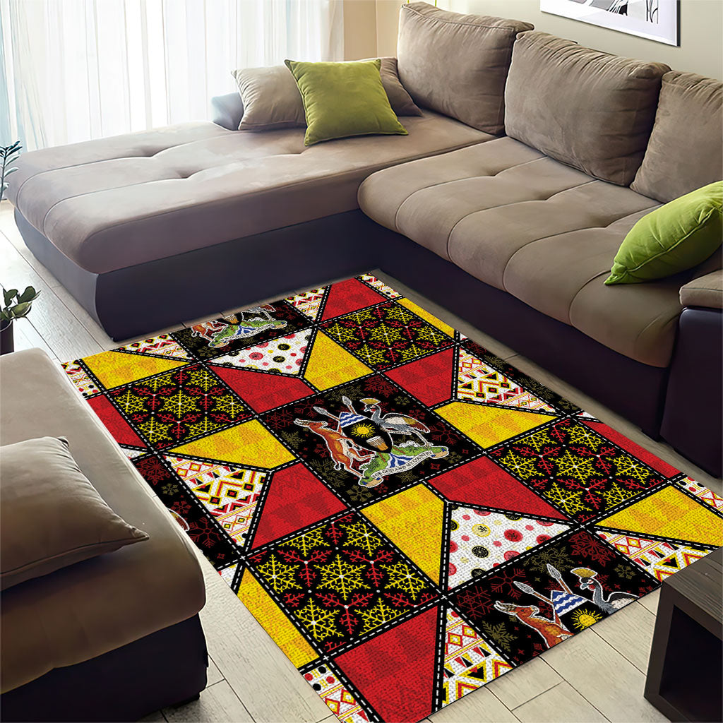Uganda Christmas Area Rug Patchwork Style