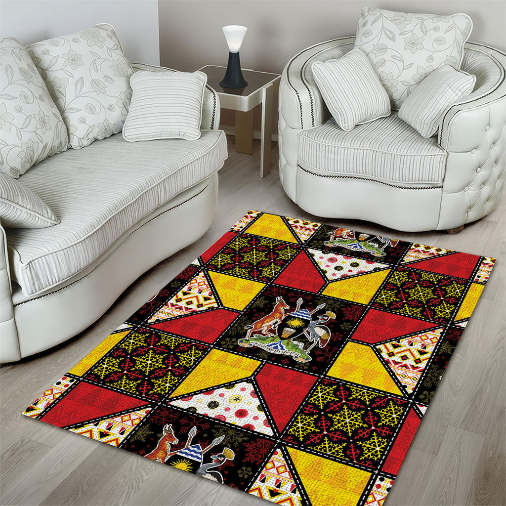 Uganda Christmas Area Rug Patchwork Style