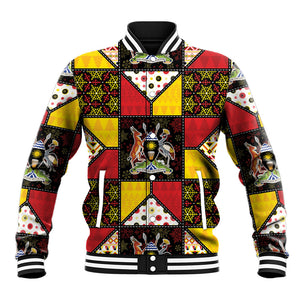 Uganda Christmas Baseball Jacket Patchwork Style