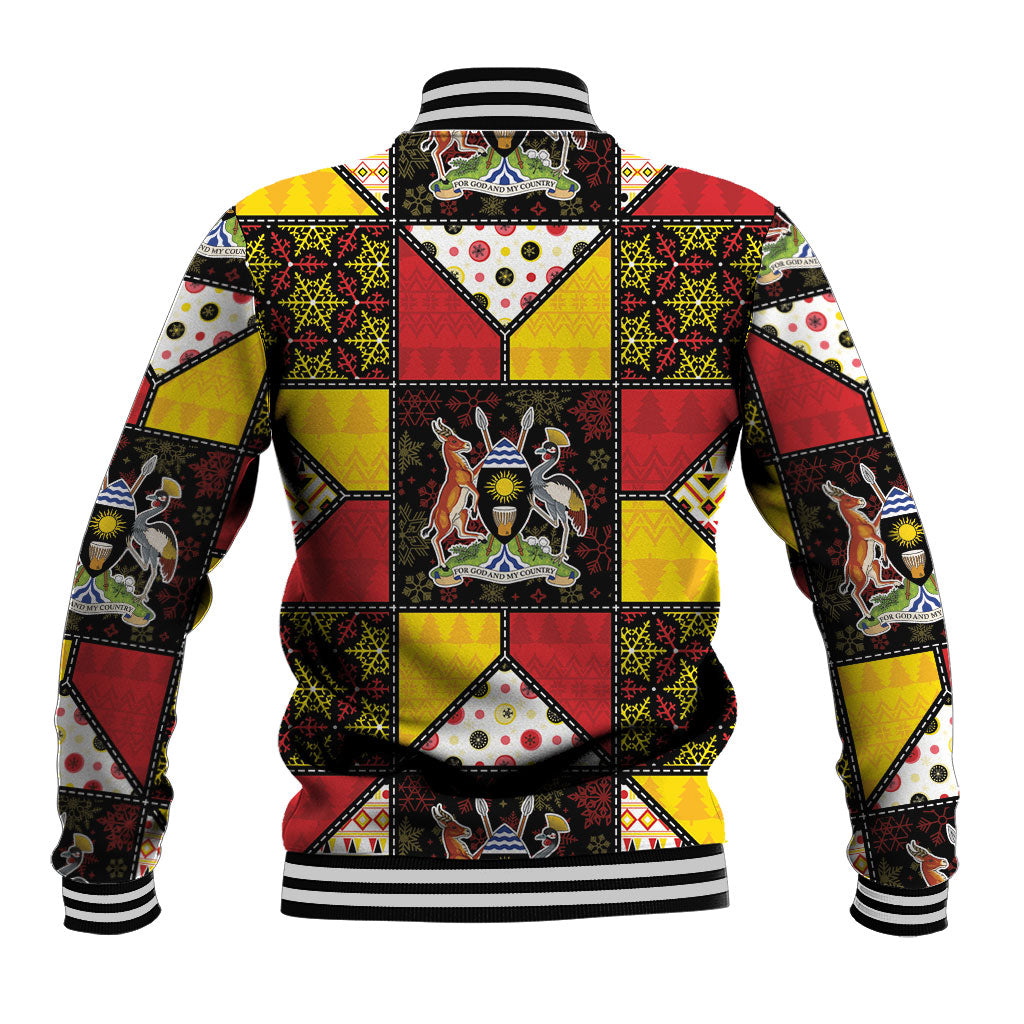 Uganda Christmas Baseball Jacket Patchwork Style