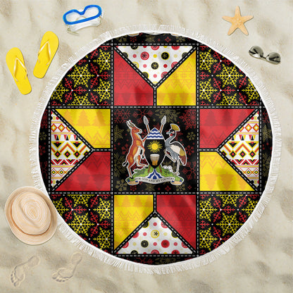Uganda Christmas Beach Blanket Patchwork Style