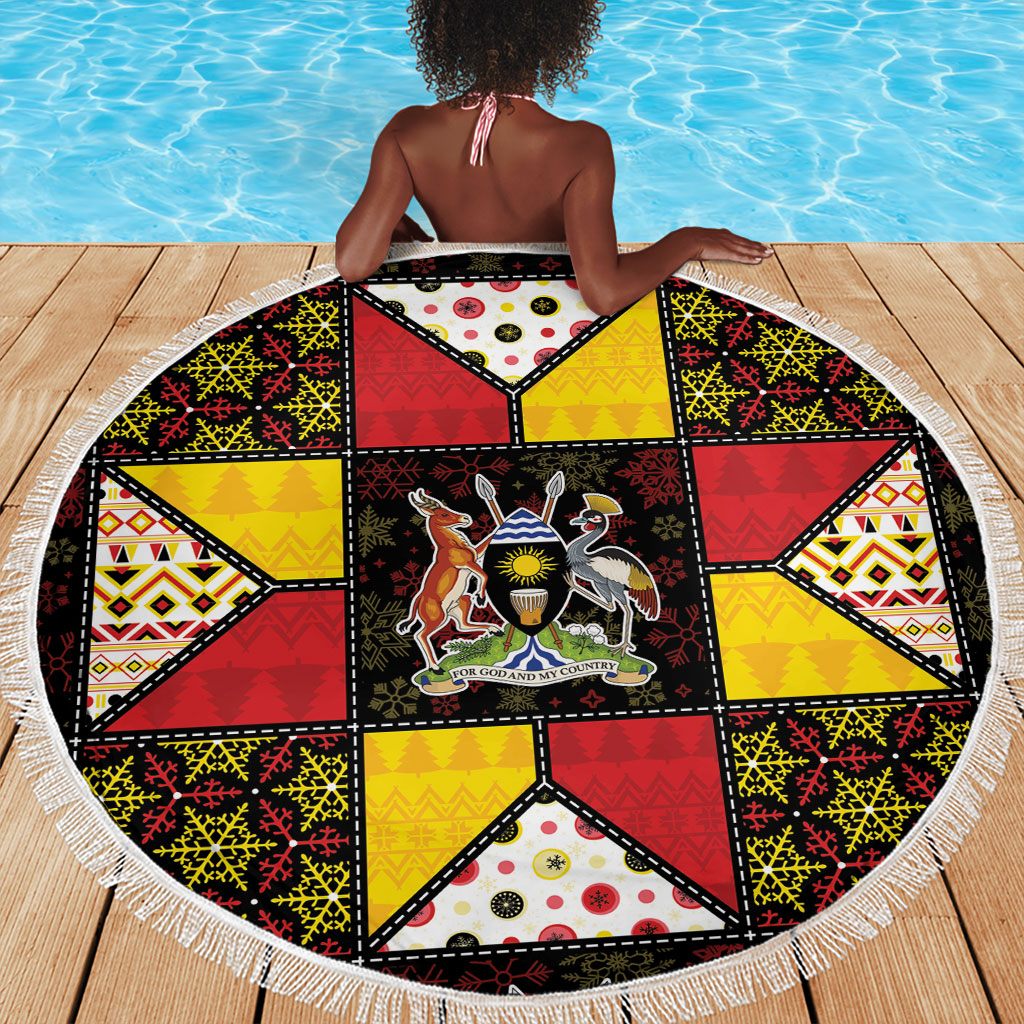 Uganda Christmas Beach Blanket Patchwork Style