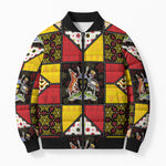 Uganda Christmas Bomber Puffer Jacket Patchwork Style