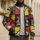 Uganda Christmas Bomber Puffer Jacket Patchwork Style