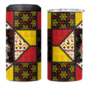 Uganda Christmas 4 in 1 Can Cooler Tumbler Patchwork Style