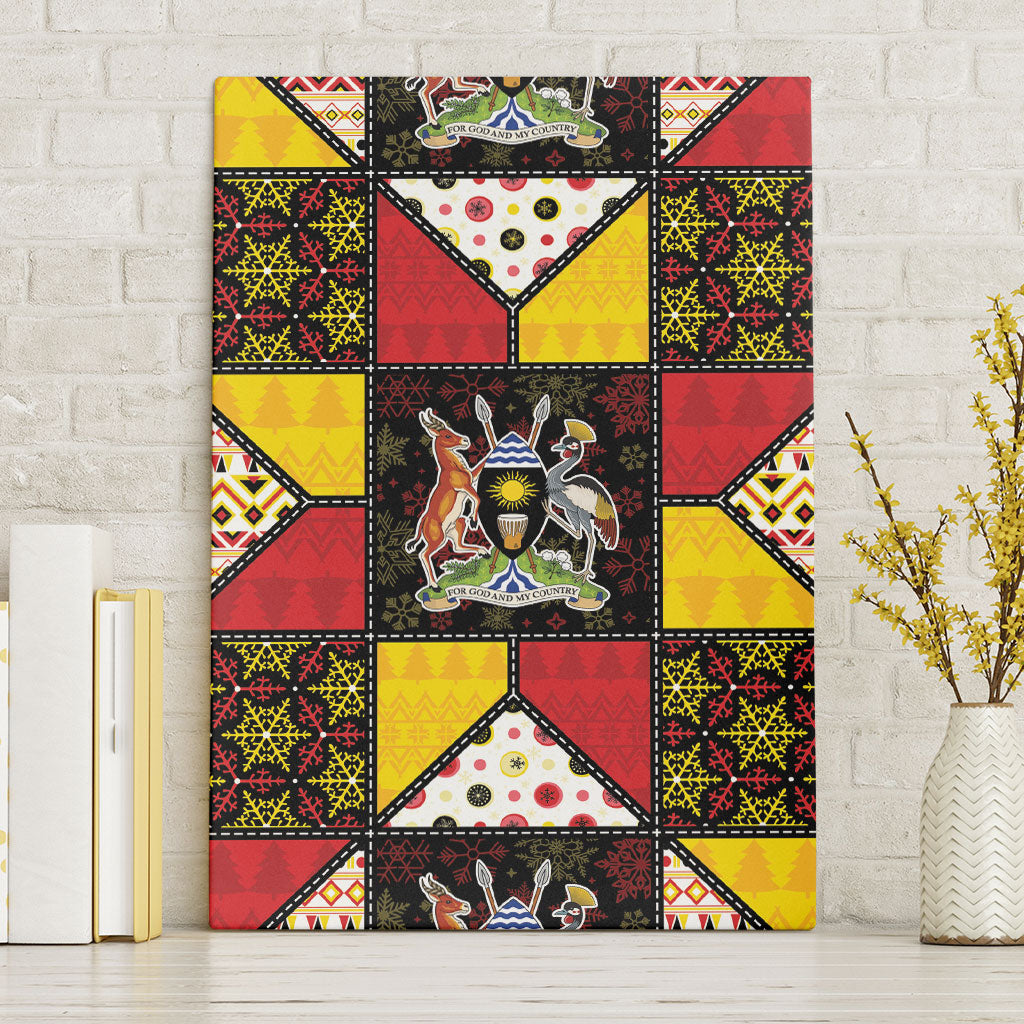 Uganda Christmas Canvas Wall Art Patchwork Style