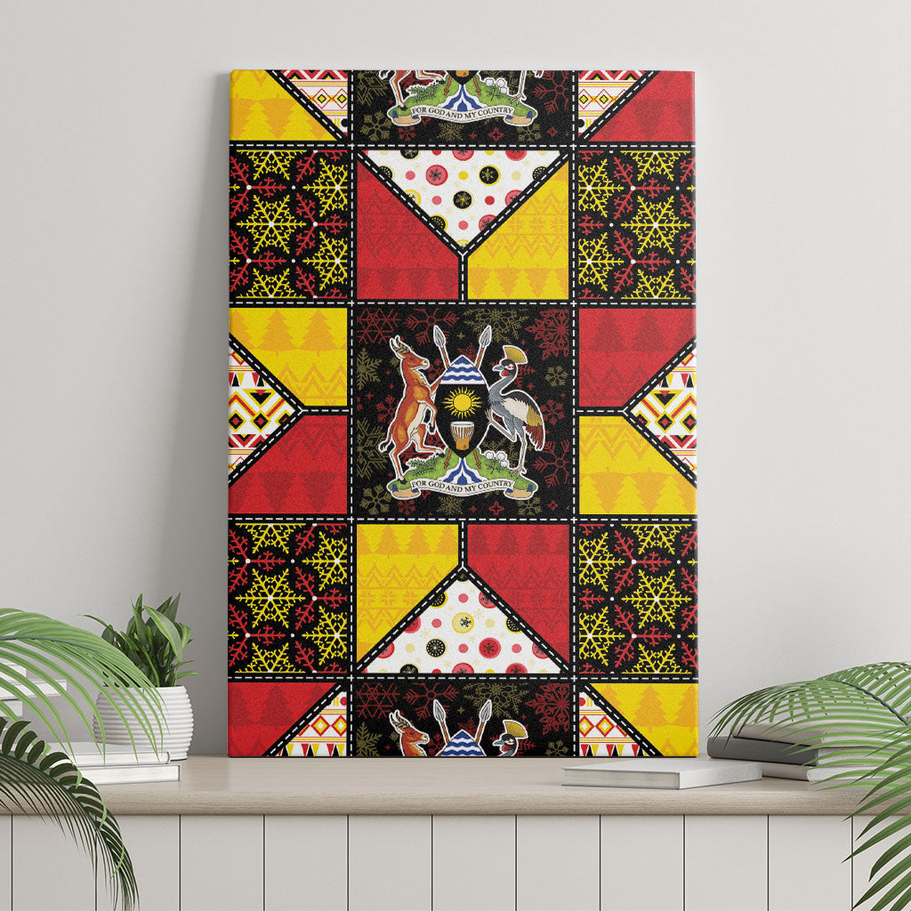Uganda Christmas Canvas Wall Art Patchwork Style