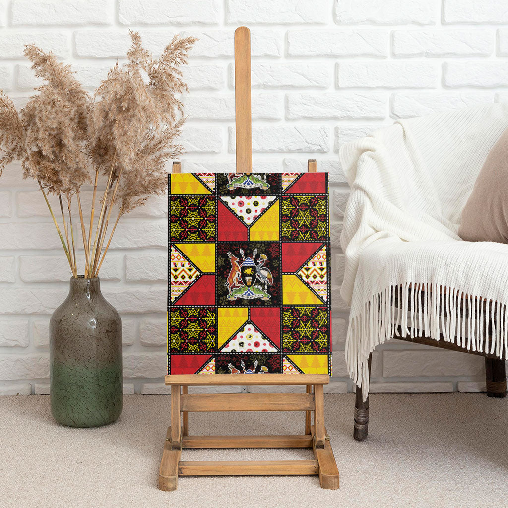 Uganda Christmas Canvas Wall Art Patchwork Style