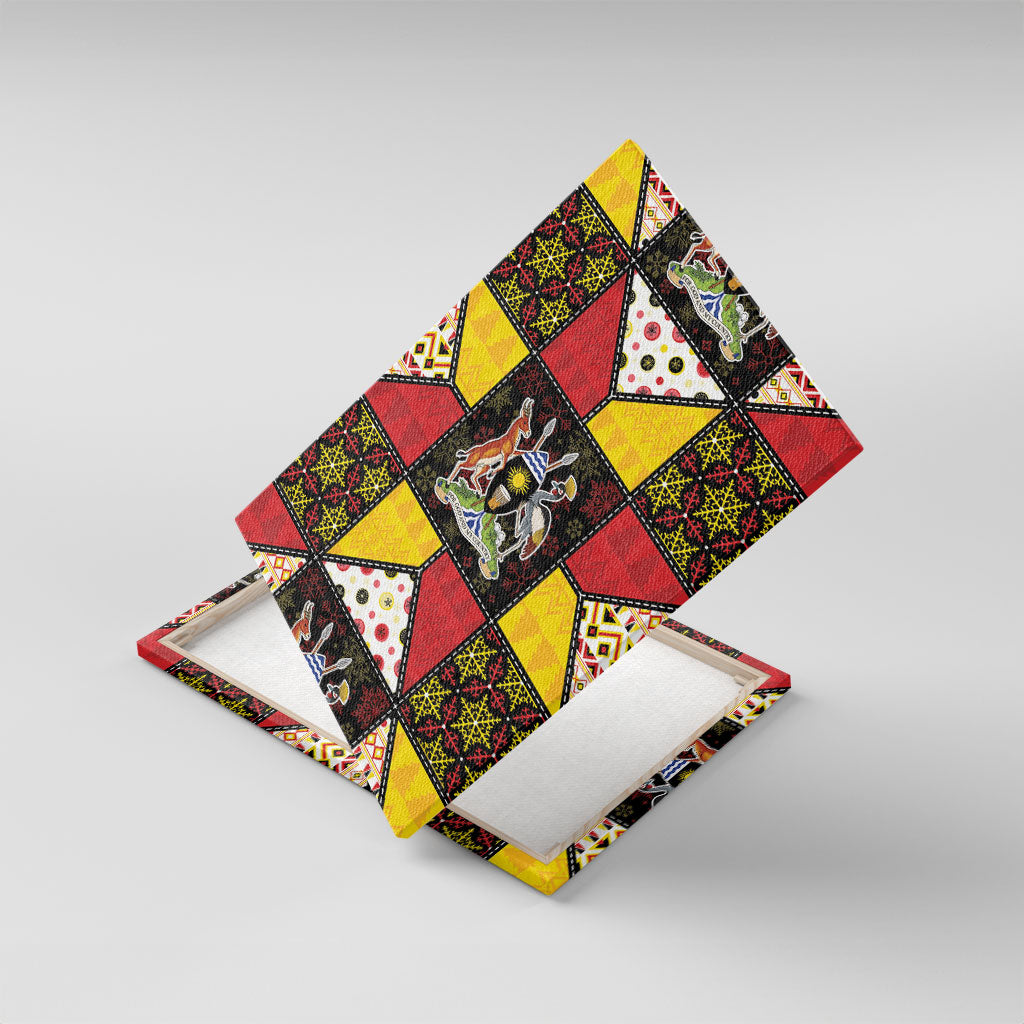 Uganda Christmas Canvas Wall Art Patchwork Style