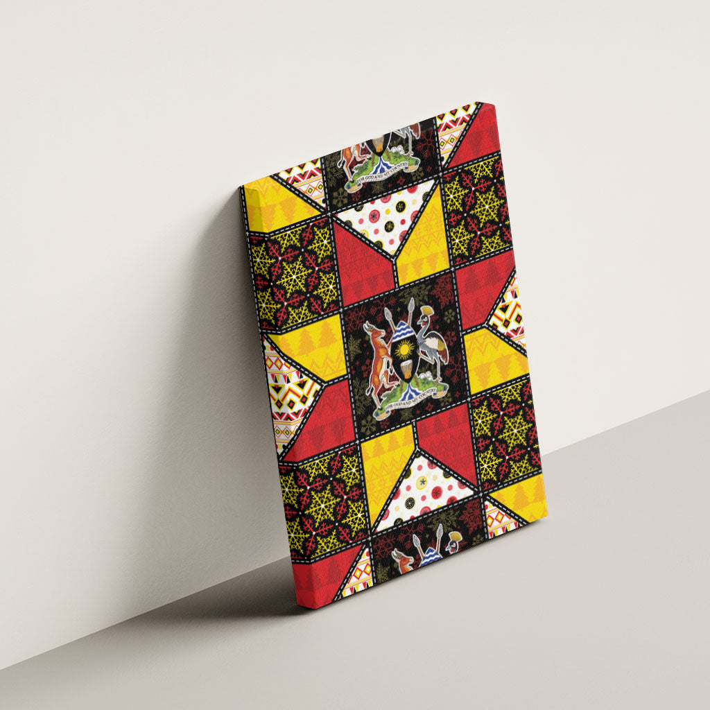 Uganda Christmas Canvas Wall Art Patchwork Style