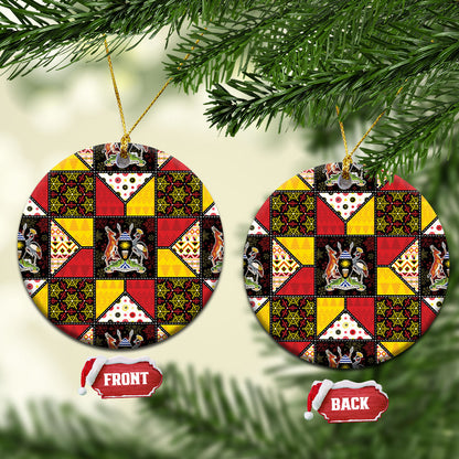 Uganda Christmas Ceramic Ornament Patchwork Style