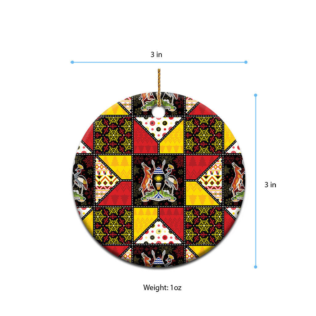 Uganda Christmas Ceramic Ornament Patchwork Style