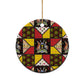 Uganda Christmas Ceramic Ornament Patchwork Style