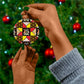Uganda Christmas Ceramic Ornament Patchwork Style