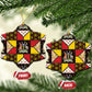 Uganda Christmas Ceramic Ornament Patchwork Style