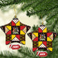 Uganda Christmas Ceramic Ornament Patchwork Style
