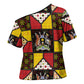Uganda Christmas Cross Shoulder Shirt Patchwork Style