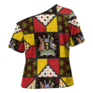 Uganda Christmas Cross Shoulder Shirt Patchwork Style