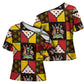 Uganda Christmas Cross Shoulder Shirt Patchwork Style