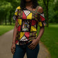 Uganda Christmas Cross Shoulder Shirt Patchwork Style