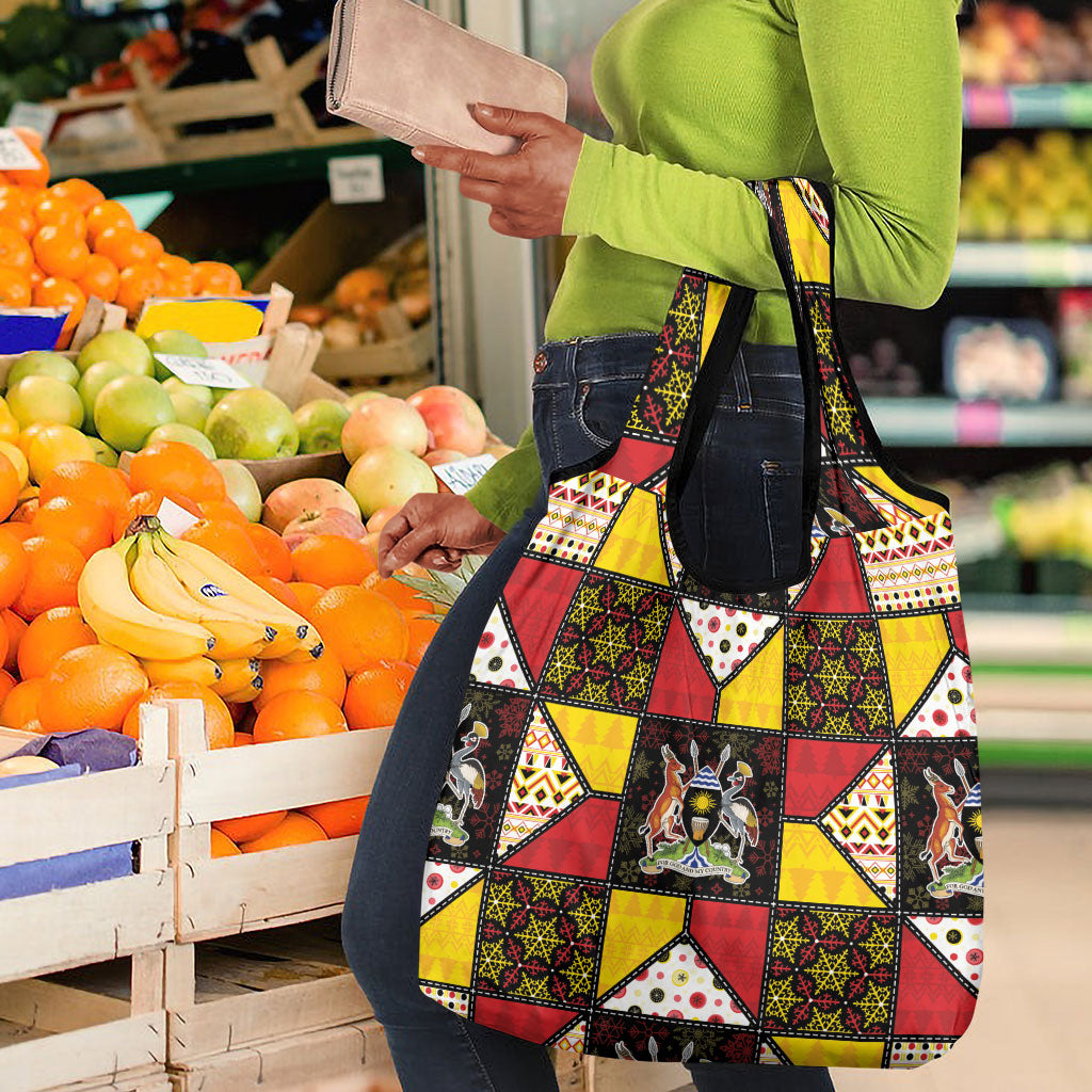 Uganda Christmas Grocery Bag Patchwork Style