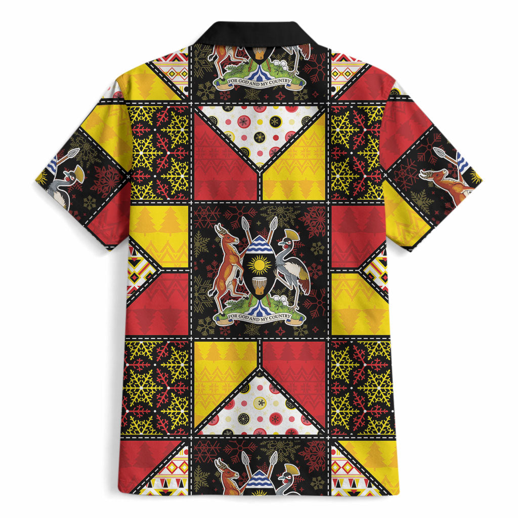 Uganda Christmas Hawaiian Shirt Patchwork Style