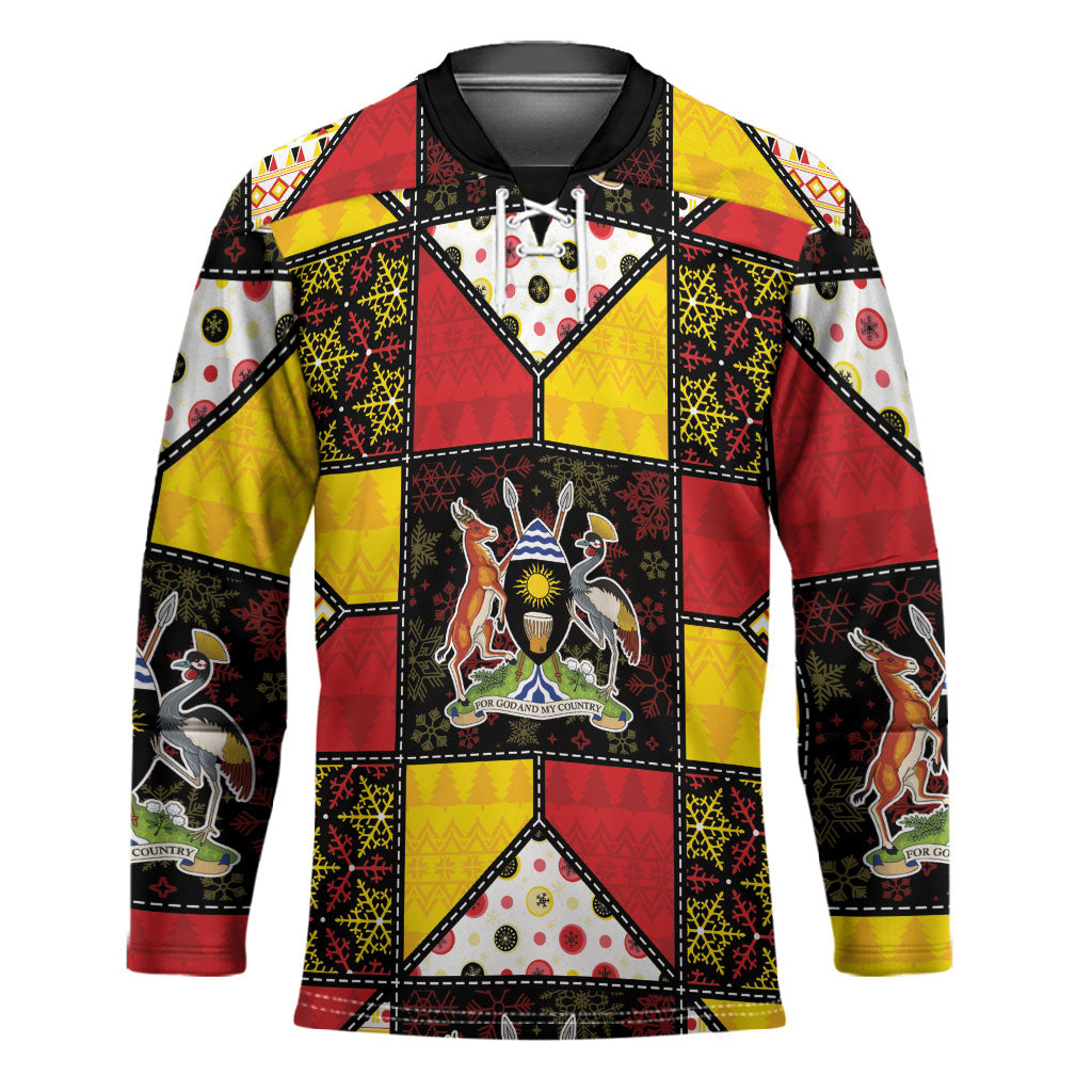 Uganda Christmas Hockey Jersey Patchwork Style