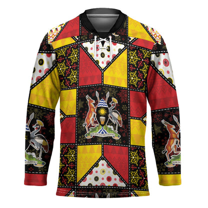 Uganda Christmas Hockey Jersey Patchwork Style