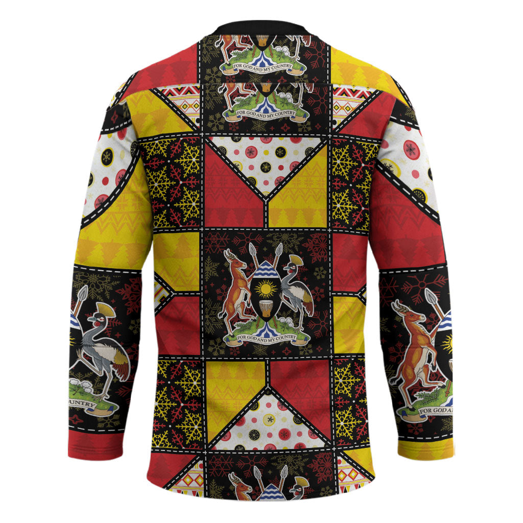 Uganda Christmas Hockey Jersey Patchwork Style