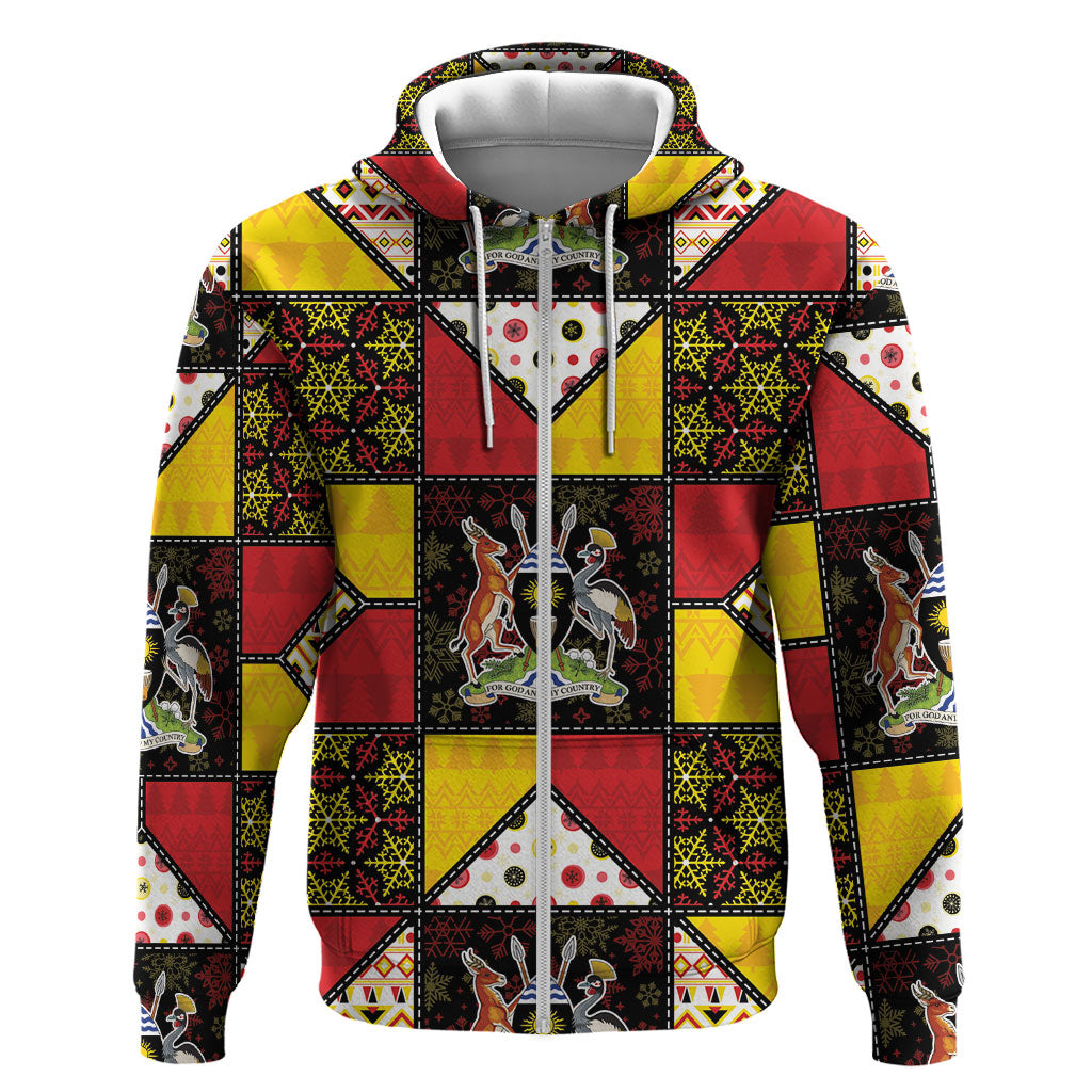 Uganda Christmas Hoodie Patchwork Style