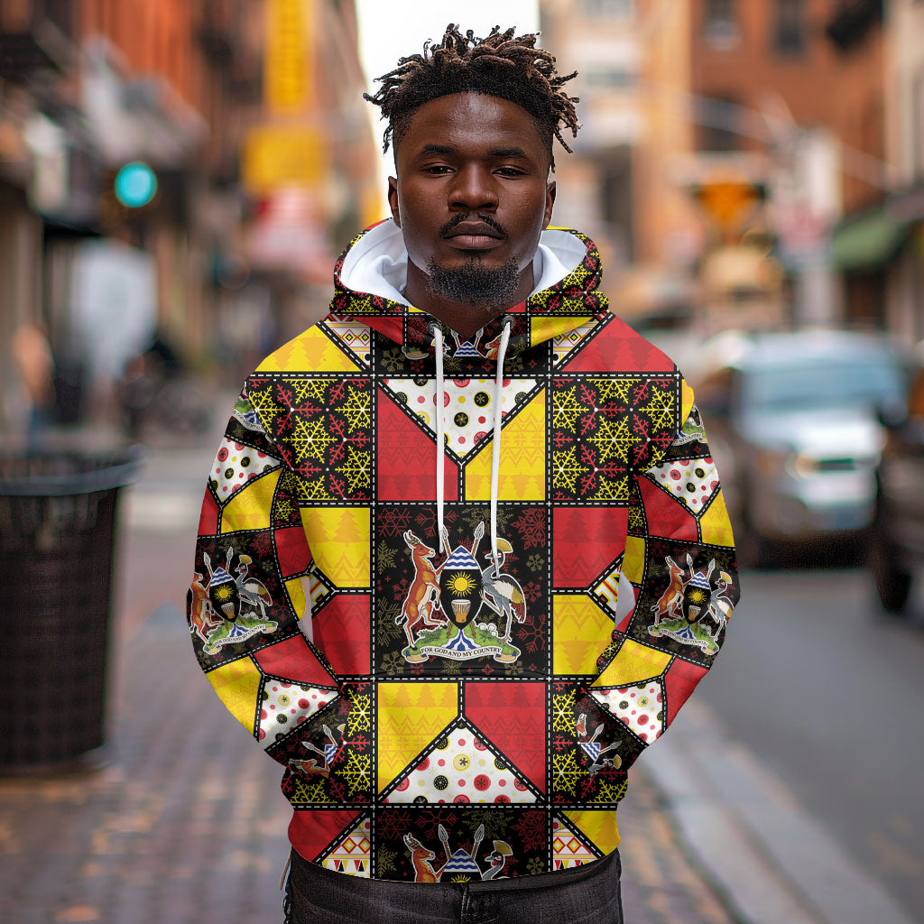 Uganda Christmas Hoodie Patchwork Style