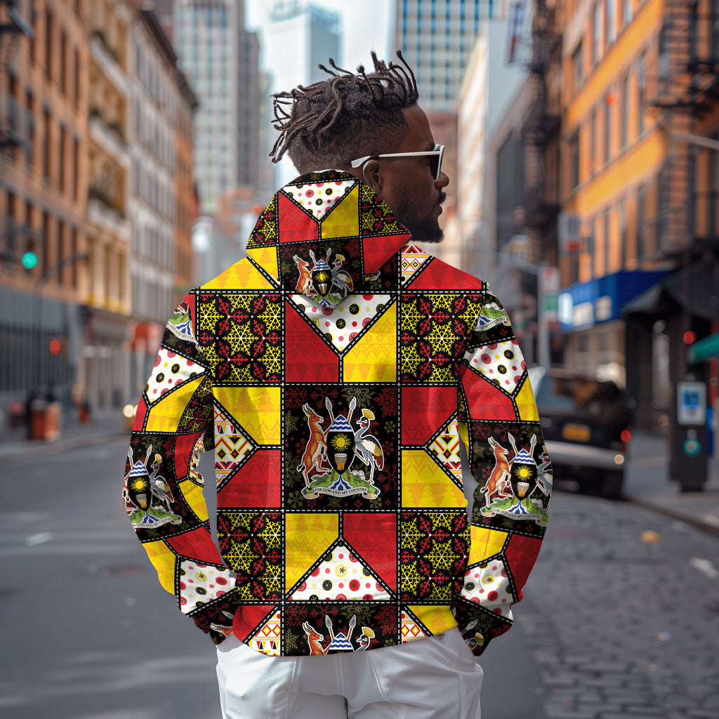 Uganda Christmas Hoodie Patchwork Style