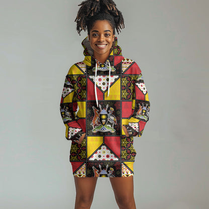 Uganda Christmas Hoodie Dress Patchwork Style