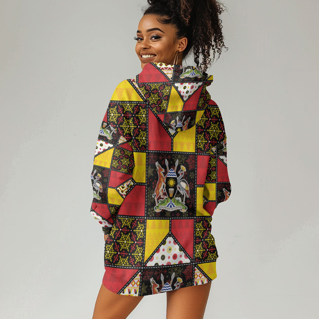 Uganda Christmas Hoodie Dress Patchwork Style