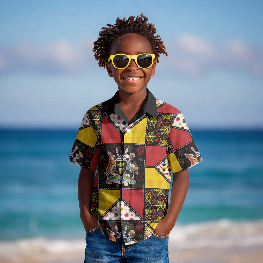 Uganda Christmas Kid Hawaiian Shirt Patchwork Style