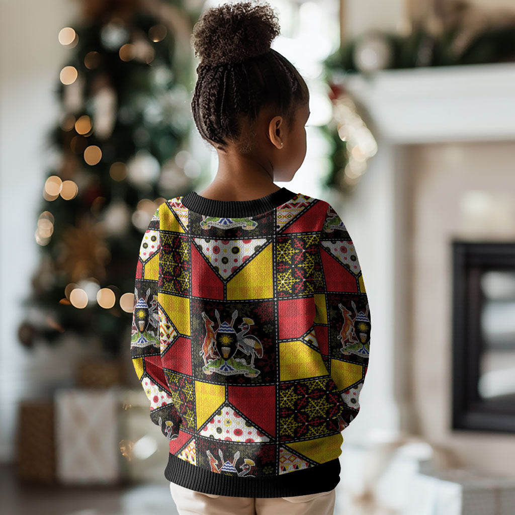 Uganda Christmas Kid Ugly Christmas Sweater Patchwork Style