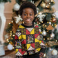 Uganda Christmas Kid Ugly Christmas Sweater Patchwork Style