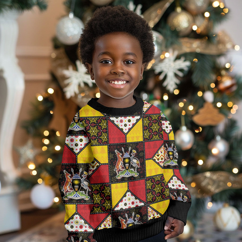 Uganda Christmas Kid Ugly Christmas Sweater Patchwork Style