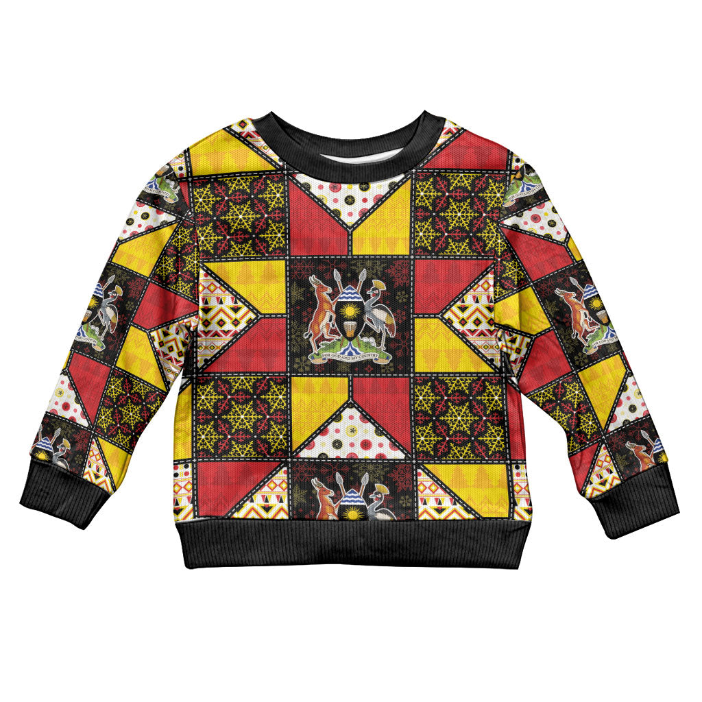 Uganda Christmas Kid Ugly Christmas Sweater Patchwork Style