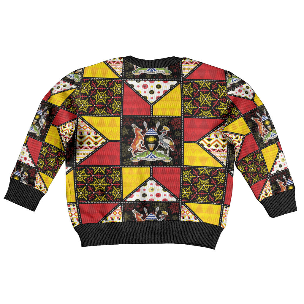 Uganda Christmas Kid Ugly Christmas Sweater Patchwork Style