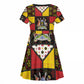 Uganda Christmas Kid Short Sleeve Dress Patchwork Style