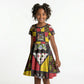 Uganda Christmas Kid Short Sleeve Dress Patchwork Style