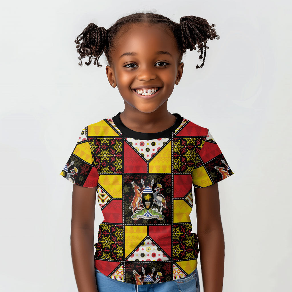 Uganda Christmas Kid T shirt Patchwork Style