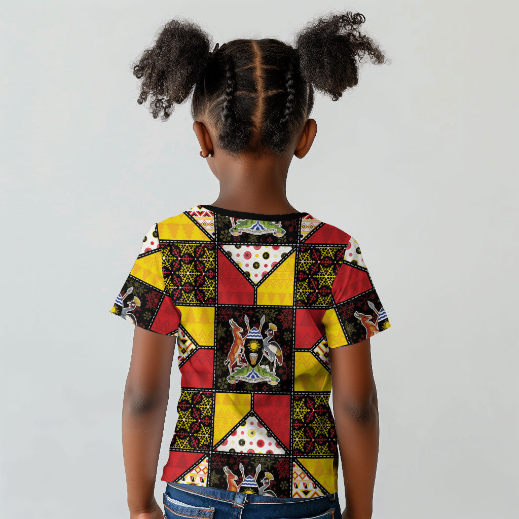 Uganda Christmas Kid T shirt Patchwork Style