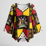 Uganda Christmas Kimono Sleeve Blouse Patchwork Style