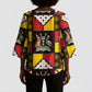 Uganda Christmas Kimono Sleeve Blouse Patchwork Style