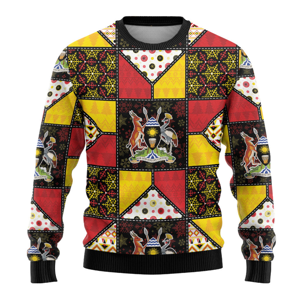 Uganda Christmas Ugly Christmas Sweater Patchwork Style