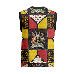 Uganda Christmas Knitted V-Neck Vest Patchwork Style